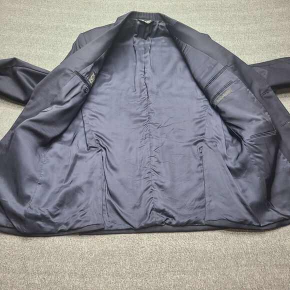 Jos A Bank Blazer Mens 40 Long Navy Blue Tailored Fit Wool Traveler's Collection - Picture 5 of 10